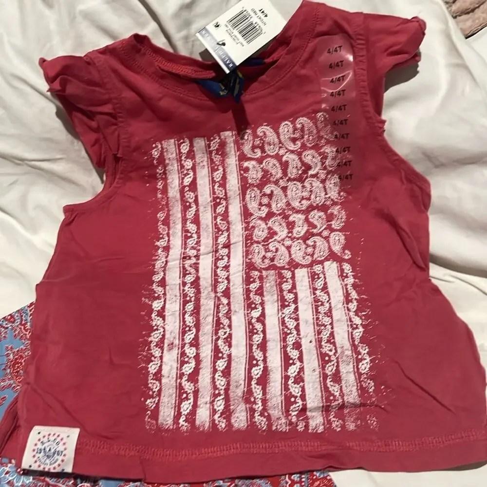 Ralph Lauren 4 trio of legging nwt and 2 matching short sleeve t nwt and euc set